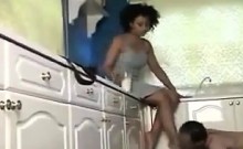 Ebony Femdom Being Worshipped By A Slave