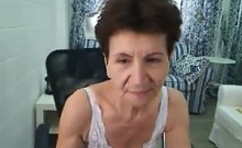 Skinny Grandmother Dancing In Her Room