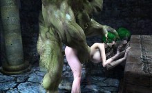 3D anime Orc fucking busty Elf