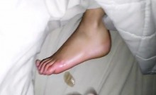 I had to jerk off and cum on her sexy feet
