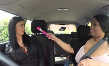 Fat ebony student licks driving examiner