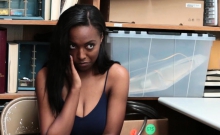 Busty ebony teen suspected and fucked by a mall cop