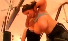 incredible big boobs in public gym