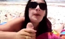 Cum Beach Handjob