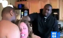 Girl In Heels Getting Spit Roasted By Bbc In The Kitchen