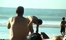 Str8 big dick on beach