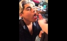 Latino Bitch Swallows Huge Load Hung White Thug