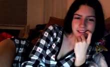 Shy brunette homemade amateur webcam teen